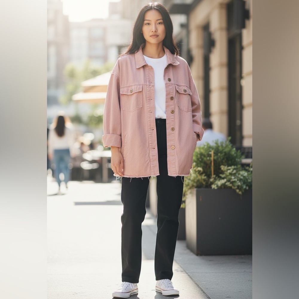 Zara Light Pink Jean Jacket